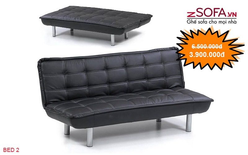 Ghế sofa có thể xếp thành giường màu đen.
