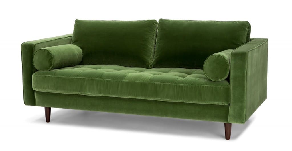 Ghế sofa băng giật nút xanh lá cây ZB3006