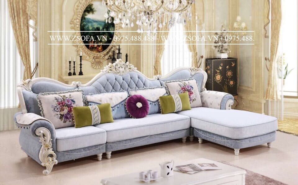 Sofa góc tân cổ điển cho phòng khách thêm sang trọng