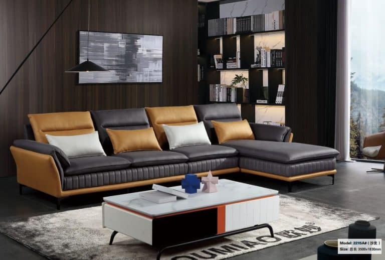 sofa da công nghệ mới gỗ sồi ZDM190