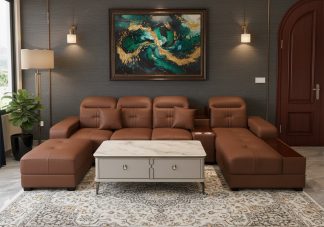Sofa da gỗ sồi Nga L59