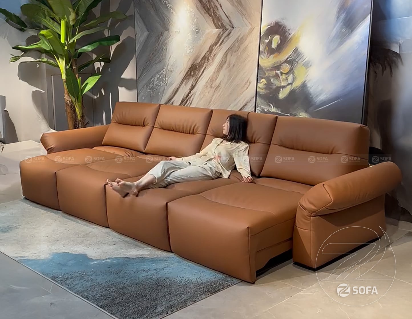 Sofa thư giãn da bò chỉnh điện ZT2617