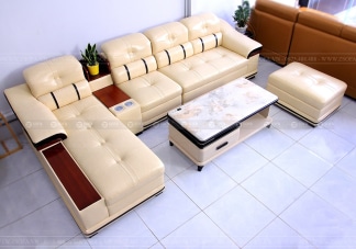 Sofa da gỗ sồi Nga GL1909