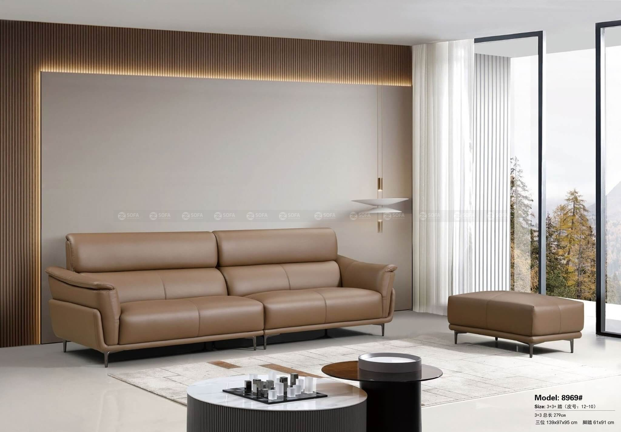 Bộ nội thất bàn sofa tròn đặt phòng khách ở HCM