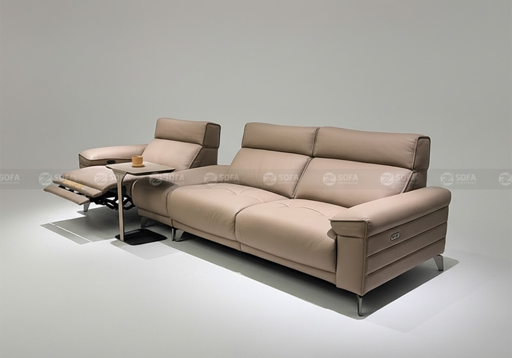 Sofa thư giãn chỉnh điện da bò ZT268