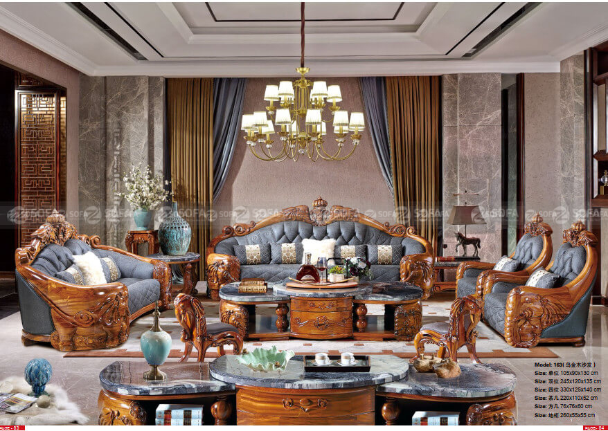 Bộ ghế nệm sofa tân cổ điển phòng khách mua từ đâu?