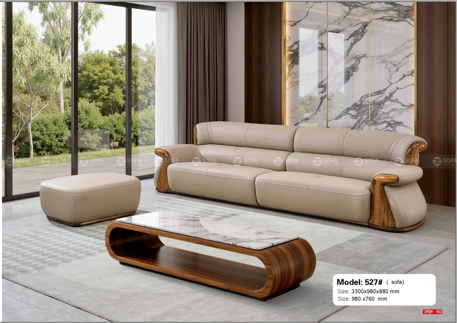 Băng sofa gỗ mun da siêu sợi NK ZS501