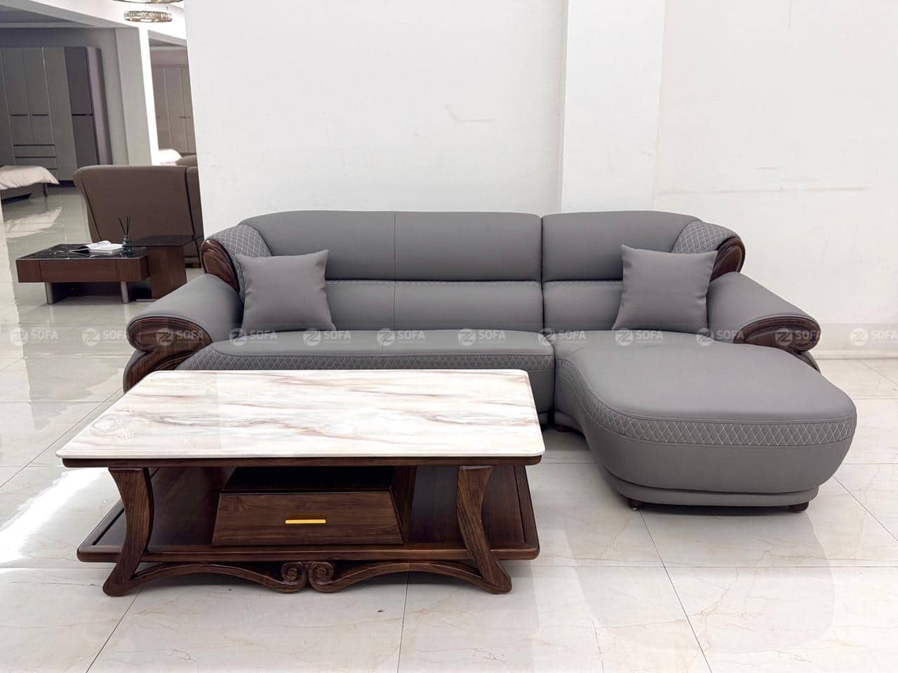 Sofa gỗ mun nhập khẩu ZS515