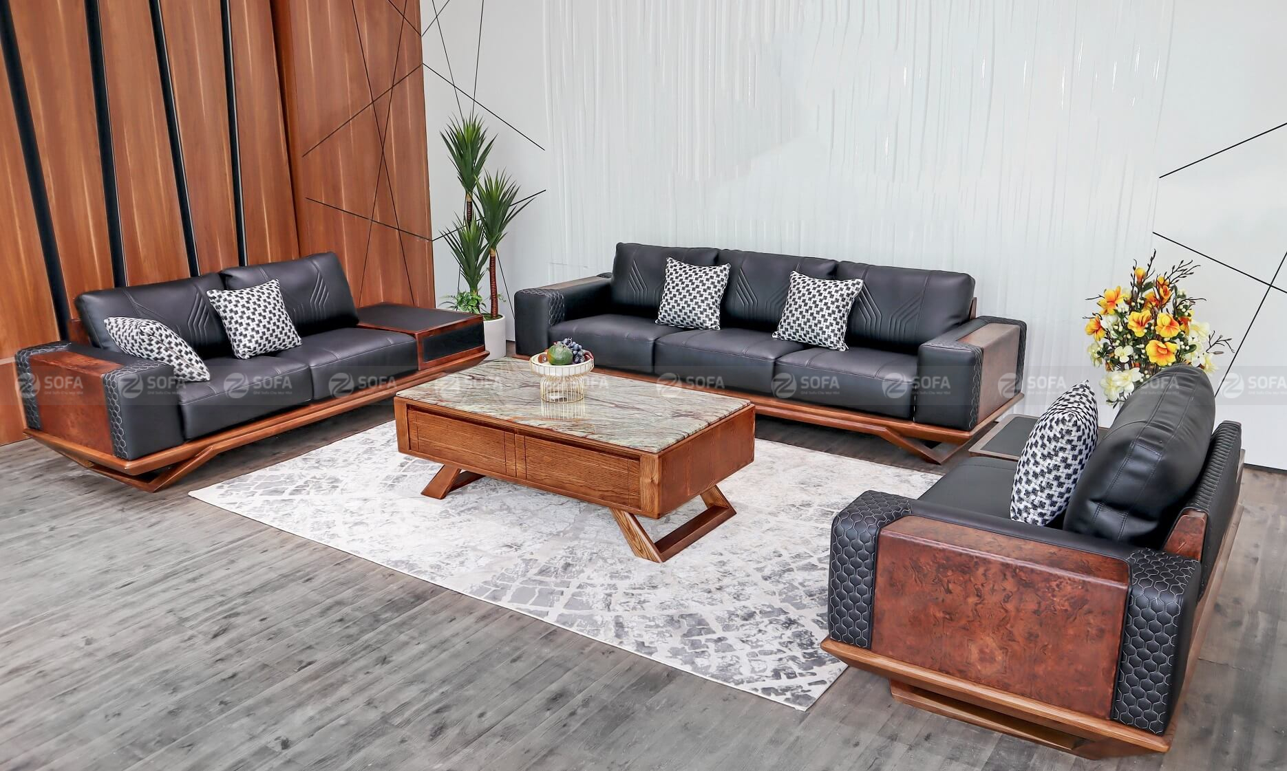 Bộ ghế sofa băng phòng tiếp khách cho gia đình